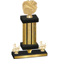 Premium Single Gold Glacier Third Place Cheerleading Trophy