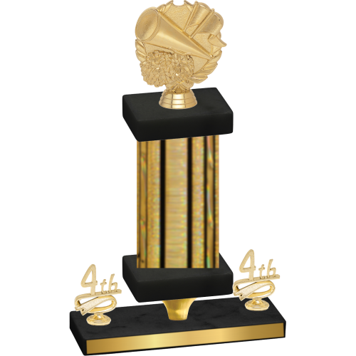 Premium Single Gold Glacier Fourth Place Cheerleading Trophy