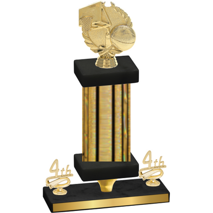 Premium Single Gold Glacier Fourth Place Basketball Trophy