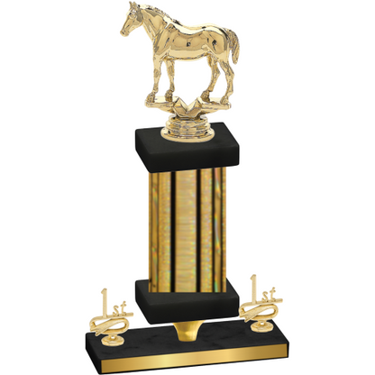 Premium Single Gold Glacier First Place Horses Trophy