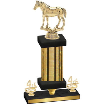 Premium Single Gold Glacier Fourth Place Horses Trophy