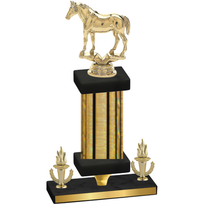 Premium Single Gold Glacier Victory Horses Trophy