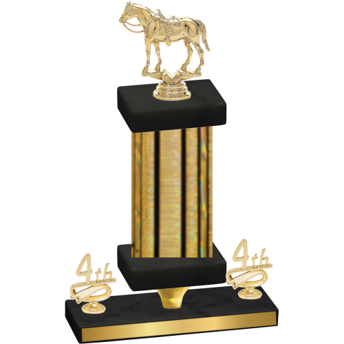 Premium Single Gold Glacier Fourth Place Horses Trophy