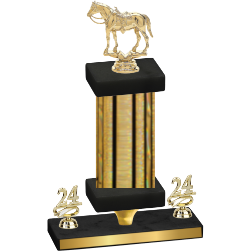 Premium Single Gold Glacier Year Horses Trophy