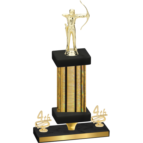 Premium Single Gold Glacier Fourth Place Archery Trophy