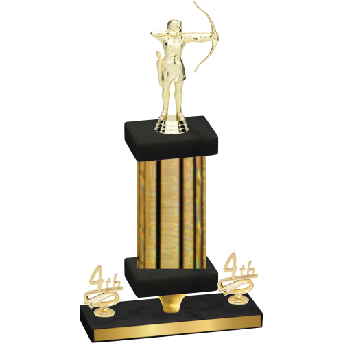 Premium Single Gold Glacier Fourth Place Archery Trophy