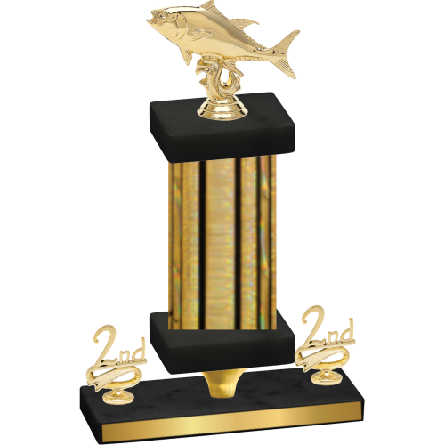 Premium Single Gold Glacier Second Place Fishing Trophy
