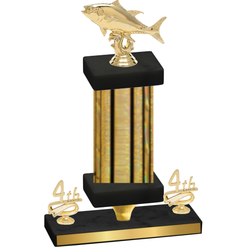 Premium Single Gold Glacier Fourth Place Fishing Trophy