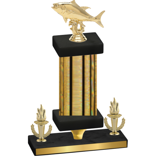 Premium Single Gold Glacier Victory Fishing Trophy