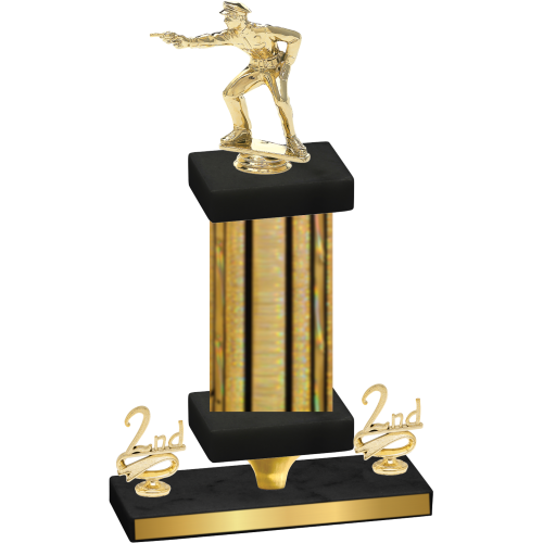 Premium Single Gold Glacier Second Place Shooter Trophy