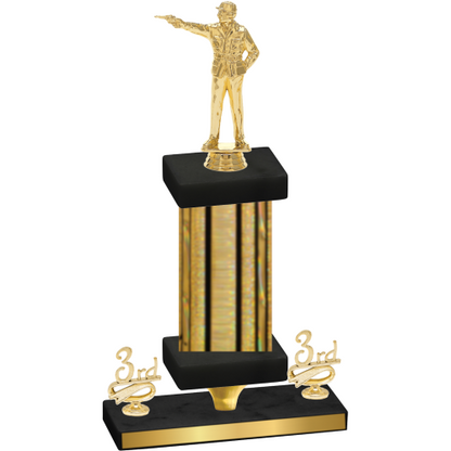 Premium Single Gold Glacier Third Place Shooter Trophy