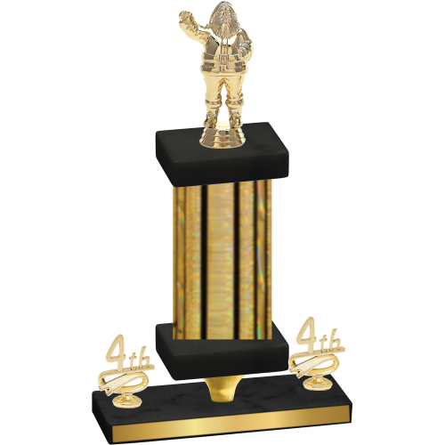 Premium Single Gold Glacier Fourth Place Holiday Trophy