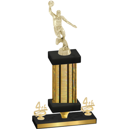 Premium Single Gold Glacier Fourth Place Basketball Trophy