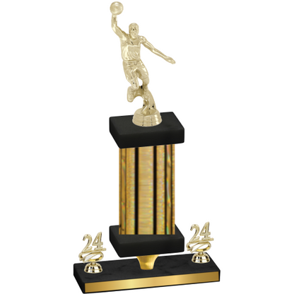 Premium Single Gold Glacier Year Basketball Trophy