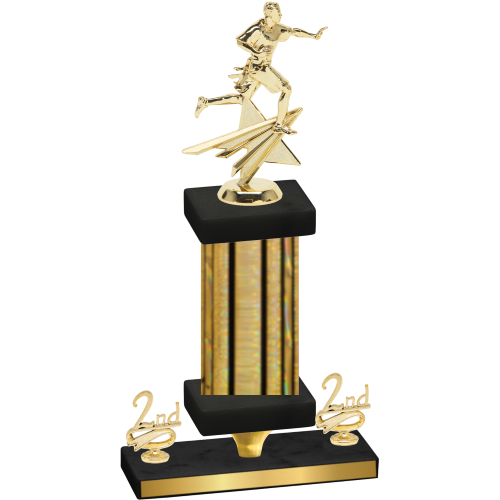 Premium Single Gold Glacier Second Place Flag Football Trophy
