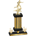 Premium Single Gold Glacier Third Place Flag Football Trophy