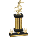 Premium Single Gold Glacier Fourth Place Flag Football Trophy