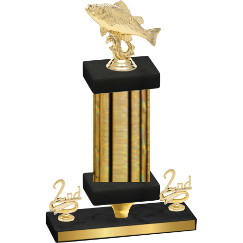 Premium Single Gold Glacier Second Place Fishing Trophy