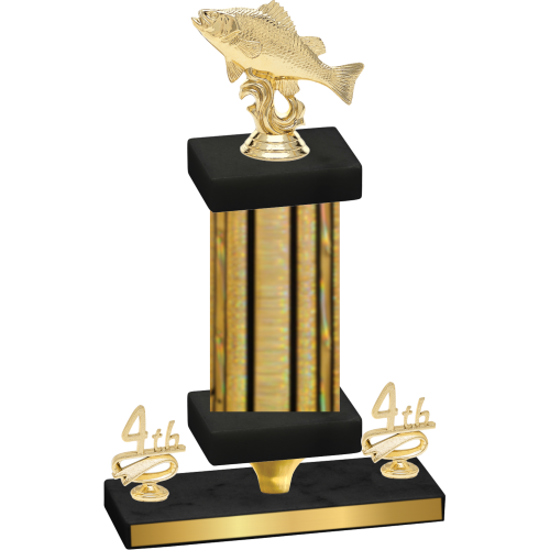 Premium Single Gold Glacier Fourth Place Fishing Trophy