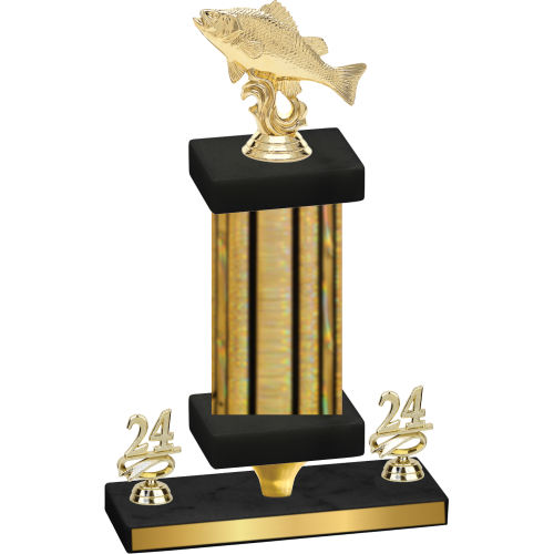 Premium Single Gold Glacier Year Fishing Trophy