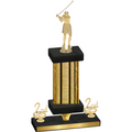 Premium Single Gold Glacier Second Place Golf Trophy