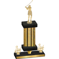 Premium Single Gold Glacier Third Place Golf Trophy