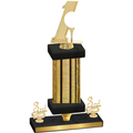 Premium Single Gold Glacier Third Place Golf Trophy