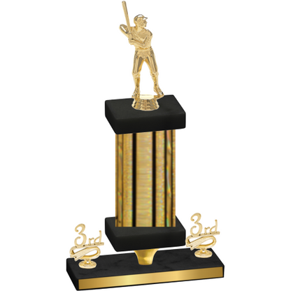 Premium Single Gold Glacier Third Place Baseball Trophy