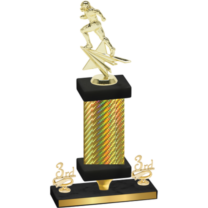 Premium Single Gold Carbon Fiber Third Place Football Trophy