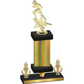 Premium Single Gold Carbon Fiber Victory Football Trophy