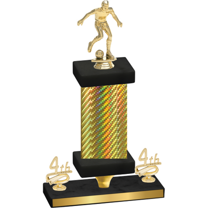 Premium Single Gold Carbon Fiber Fourth Place Soccer Trophy