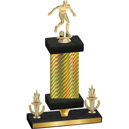 Premium Single Gold Carbon Fiber Victory Soccer Trophy