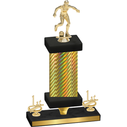 Premium Single Gold Carbon Fiber First Place Soccer Trophy