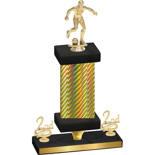 Premium Single Gold Carbon Fiber Second Place Soccer Trophy