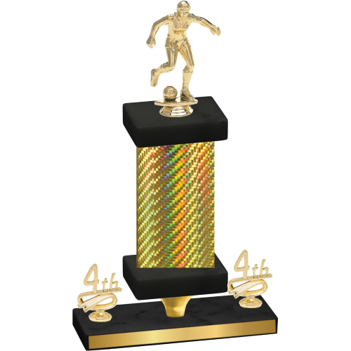 Premium Single Gold Carbon Fiber Fourth Place Soccer Trophy