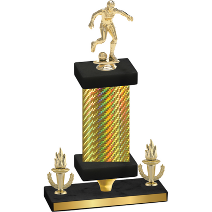 Premium Single Gold Carbon Fiber Victory Soccer Trophy