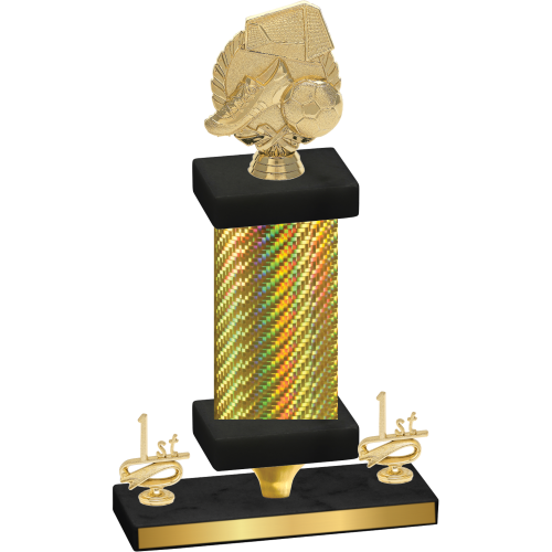 Premium Single Gold Carbon Fiber First Place Soccer Trophy