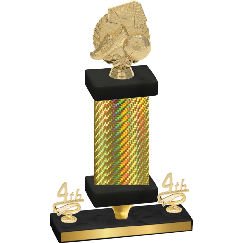 Premium Single Gold Carbon Fiber Fourth Place Soccer Trophy