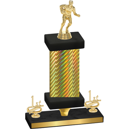 Premium Single Gold Carbon Fiber First Place Rugby Trophy