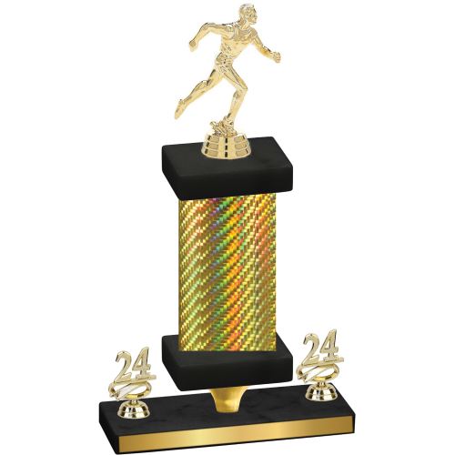 Premium Single Gold Carbon Fiber Year Running Trophy