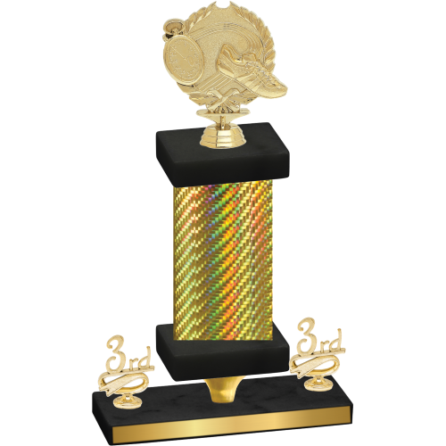 Premium Single Gold Carbon Fiber Third Place Running Trophy