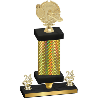 Premium Single Gold Carbon Fiber Year Running Trophy