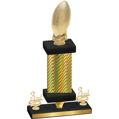 Premium Single Gold Carbon Fiber Third Place Football Trophy