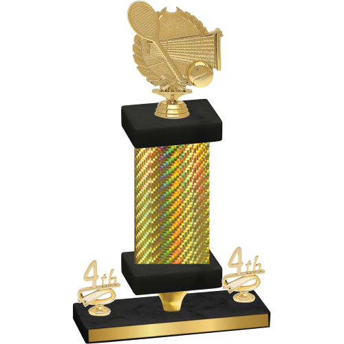Premium Single Gold Carbon Fiber Fourth Place Tennis Trophy
