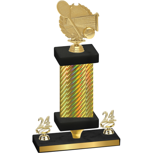 Premium Single Gold Carbon Fiber Year Tennis Trophy