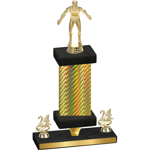 Premium Single Gold Carbon Fiber Year Wrestling Trophy