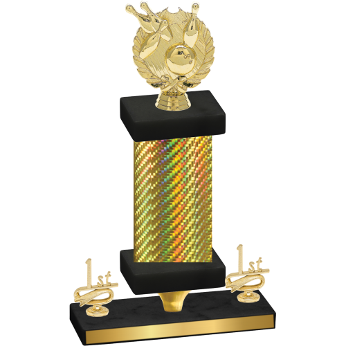 Premium Single Gold Carbon Fiber First Place Bowling Trophy