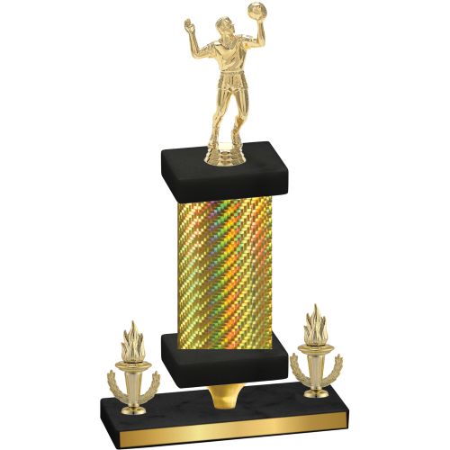 Premium Single Gold Carbon Fiber Victory Volleyball Trophy