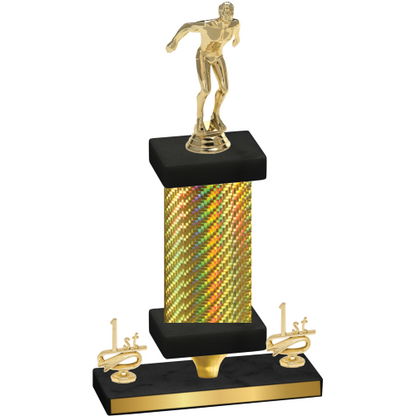Premium Single Gold Carbon Fiber First Place Swimming Trophy