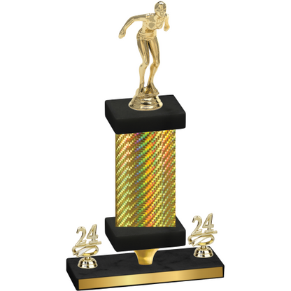 Premium Single Gold Carbon Fiber Year Tennis Trophy